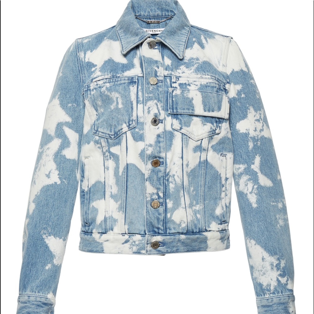 Authentic Givenchy stars bleached demin jacket.